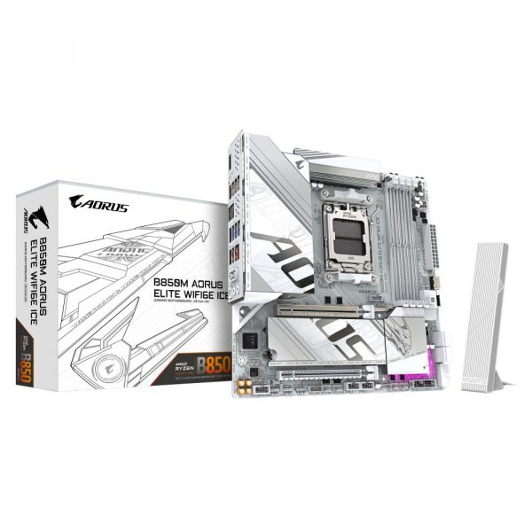 Gigabyte AM5 B850M AORUS ELITE WIFI6E ICE DDR5 2xM.2